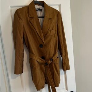 Zara Tan Women's Blazer with Belt